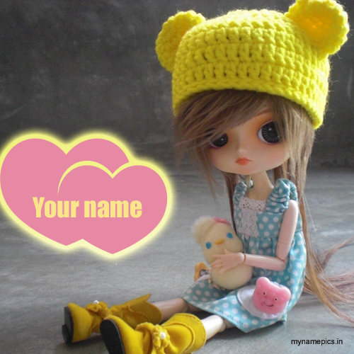 Write Your Name On Cute barbie doll Pic
