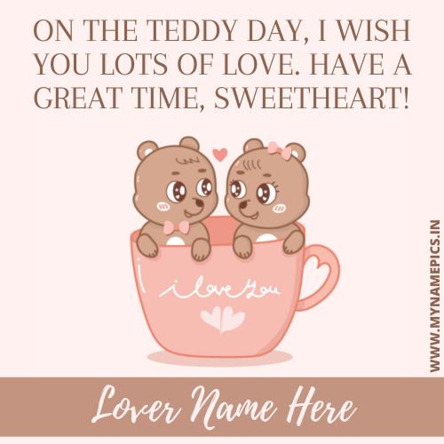 Teddy Day Cute Couple Teddy Bear Love Image With Name