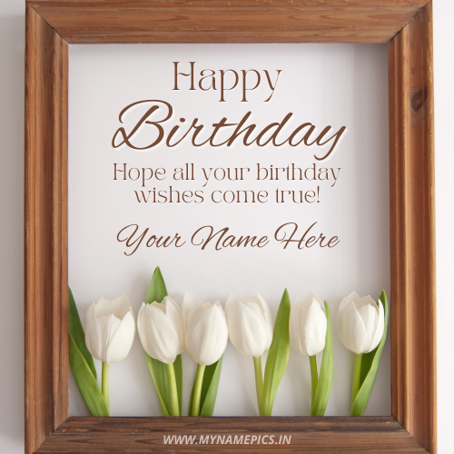 Happy Birthday Wooden Photo Frame With Your Name