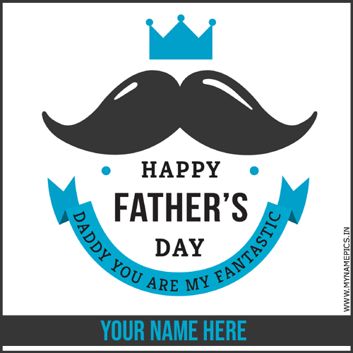 Fathers Day Wishes Elegant Mustache Greeting With Name