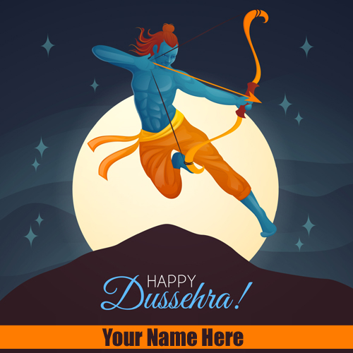 Happy Dussehra Wishes Elegant Whatsapp DP Pic With Name