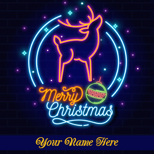 Lovely Mobile Greeting For Merry Christmas With Name