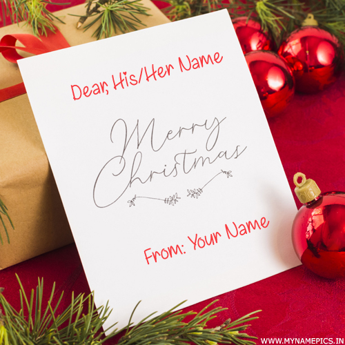 Digital Greeting For Merry Christmas Wishes With Name