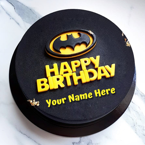 Batman Theme Birthday Wishes Cake With Your Name