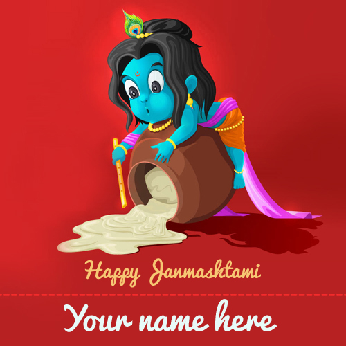 Happy Janmashtami Lord Krishna Greeting With Your Name