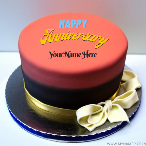 Romantic Anniversary Wishes Cake With Wife Name Edit