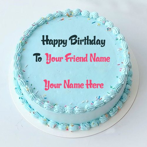 Beautiful Happy Birthday Cake With Your Friend Name