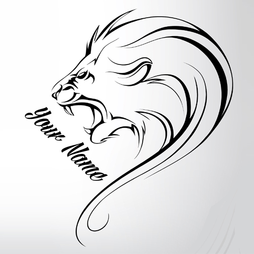 Roaring Lion Elegant Tattoo Design Pics With Your Name