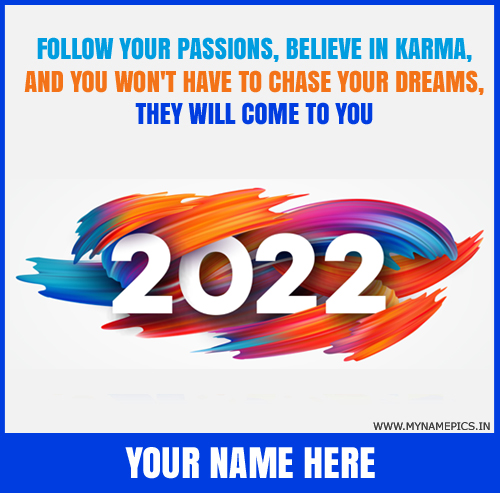 New Year 2022 Resolution Quote Image With Your Name