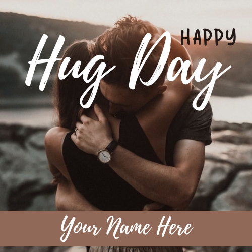 Happy Hug Day Love Couple Romantic Greeting With Name