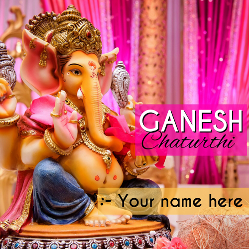 Ganesh Chaturthi Indian Festival Greeting With Name