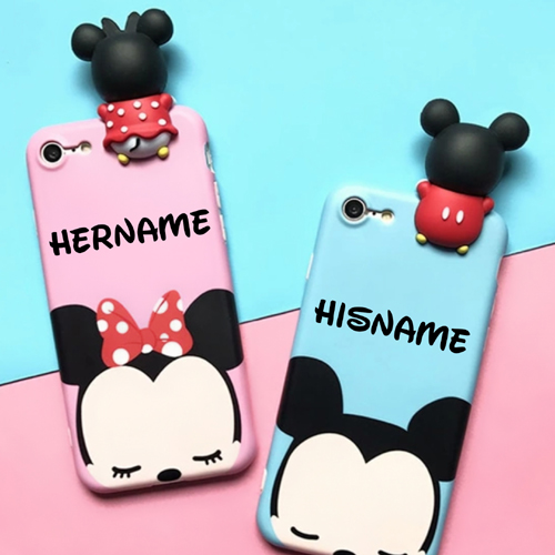Beautiful Mickey and Minnie Mouse Mobile Case With Name