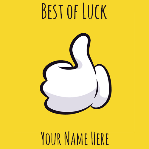 Best of Luck Wishes Greeting Card With Your Name