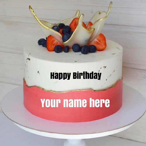 Cute and Lovely Decorated Birthday Cake With Lover Name