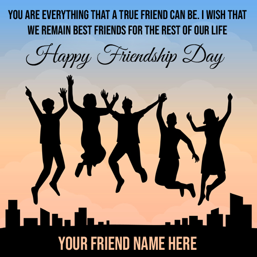 Write Name on Elegant Friendship Day 2021 Greeting Card