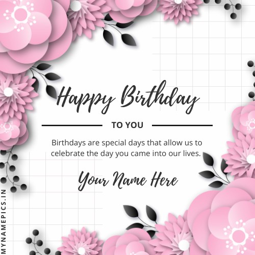 Minimalist Birthday Wishes Greeting Card With Name Edit