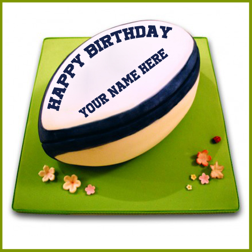 Happy Birthday Wishes Rugby Ball Cake With Your Name