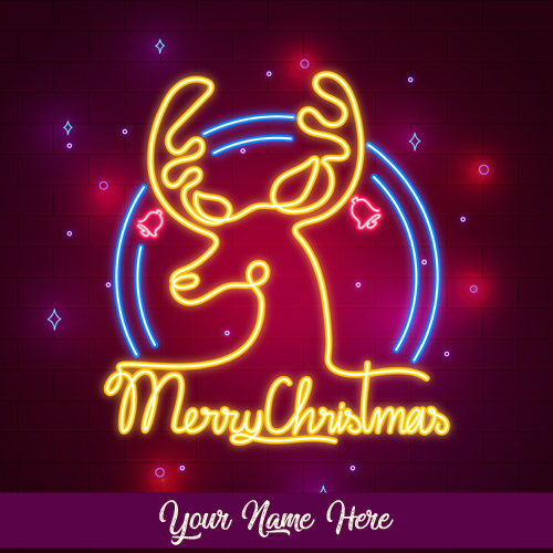Cute Reindeer Greeting For Christmas Wishes With Name