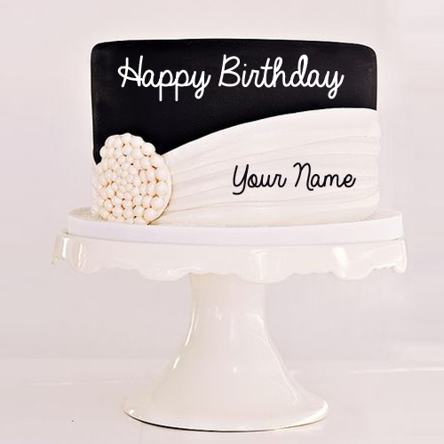 Black and White Vintage Couture Cake with Your Name