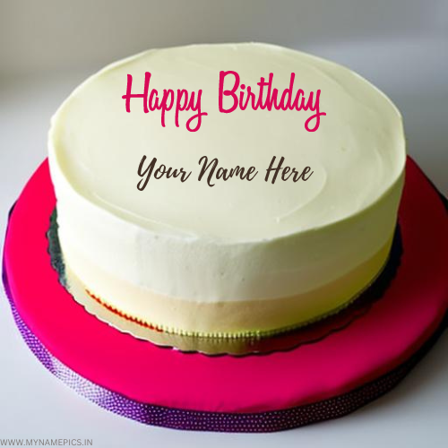 Happy Birthday Minimalist Cake Image With Name