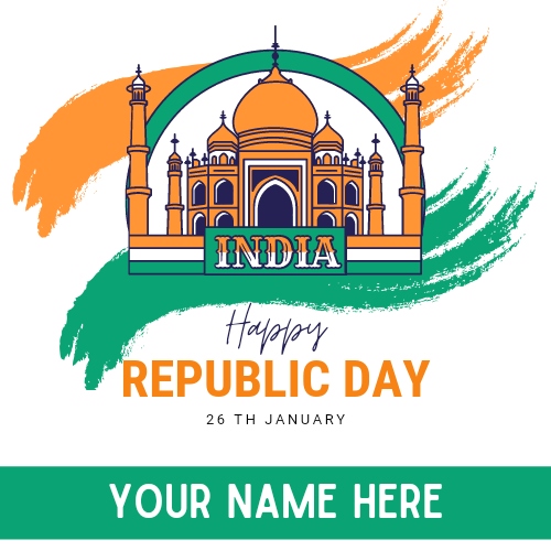 Republic Day 26th January Celebration Image With Name