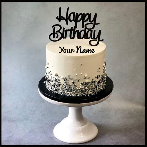 Double Layer Chocolate Caramel Birthday Cake With Name