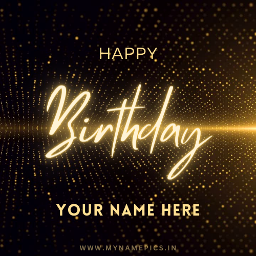 Golden Happy Birthday Message Facebook Post With Name