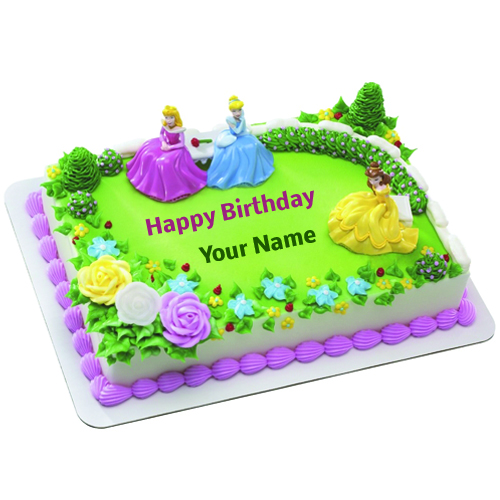 Happy Birthday Barbie Doll Cake With Your Name
