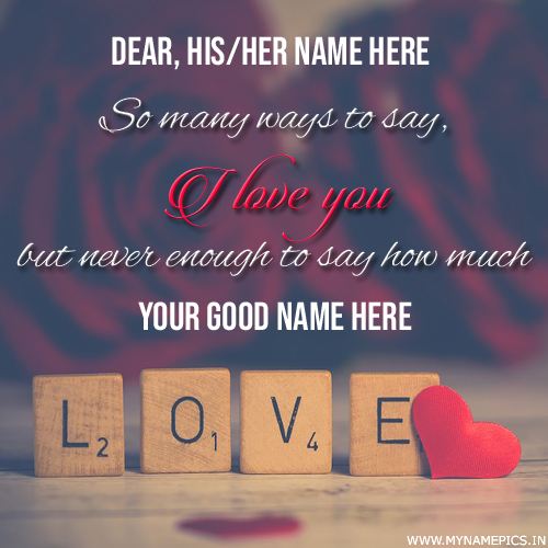 Romantic I Love You Propose Quote Greeting With Name