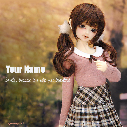 Write your name on cute stylish doll picture