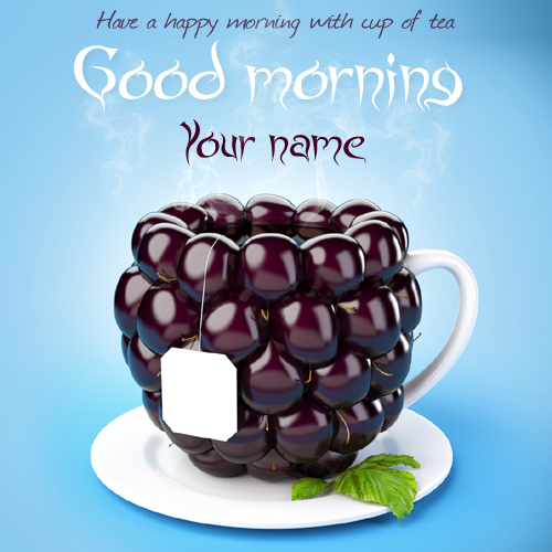 Good morning cup of tea greeting wish card