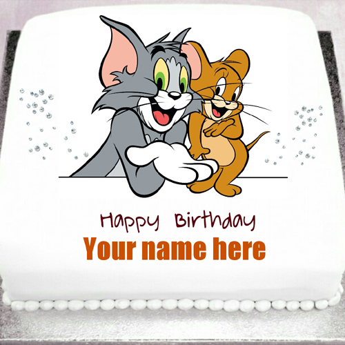 Happy Birthday Tom and Jerry Kids Cake With Your Name