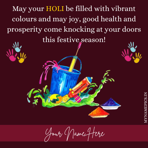 Happy Holi Festival 2022 Wishes Name Art With Quotes