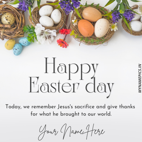 Happy Easter Day 2022 Greeting Card With Custom Name