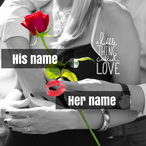 Beautiful Love Couple Hug Greeting Card With Lover Name