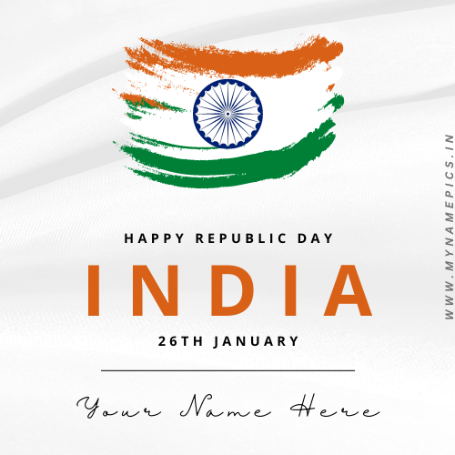Write Your Name On Happy Republic Day Celebration Online