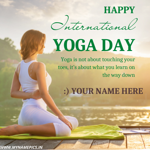 Happy Yoga Day 2022 Status Image With Your Name