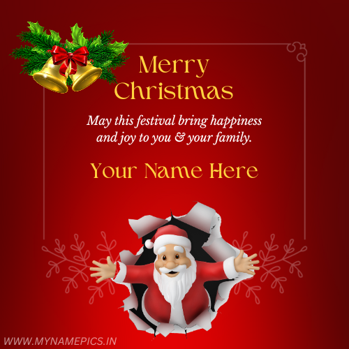 Merry Christmas Wishes Santa Greeting With Your Name