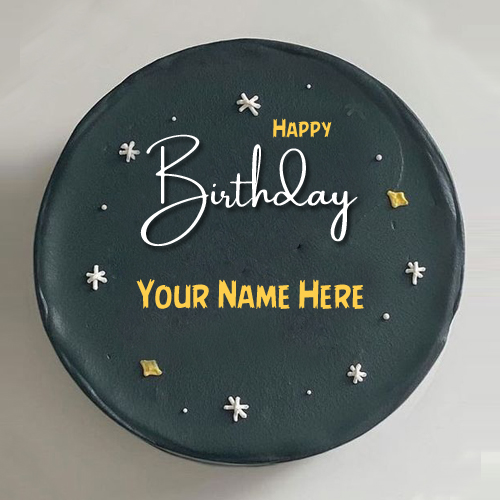 Minimalist Plain Birthday Wishes Cake With Your Name