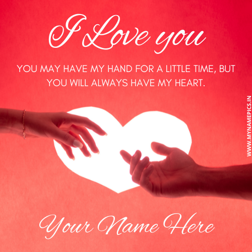 Write Name on Romantic Love Quote Wishes Greeting