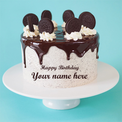 Happy birthday Oreo cake with your name