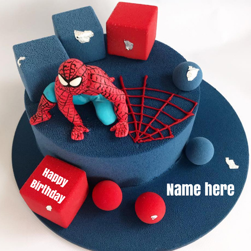 Spiderman Superhero Birthday Cake For Kids With Name