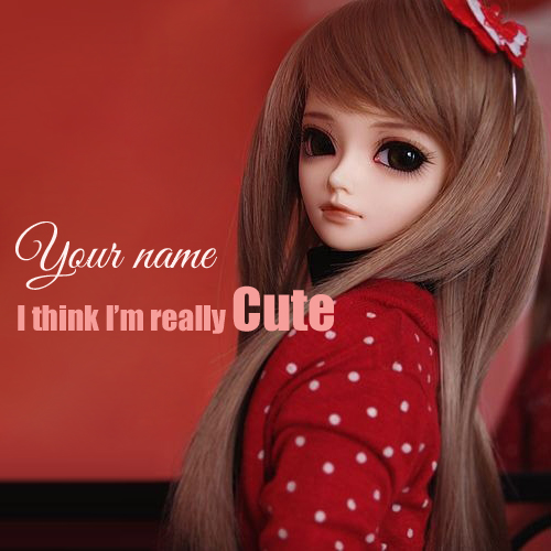 Write Your Name On Cute Red Barbie Doll Pic