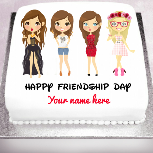 Cute friendship cake greeting card with your name