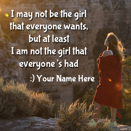 Write Name on Cute Girl Status With Motivational Quotes