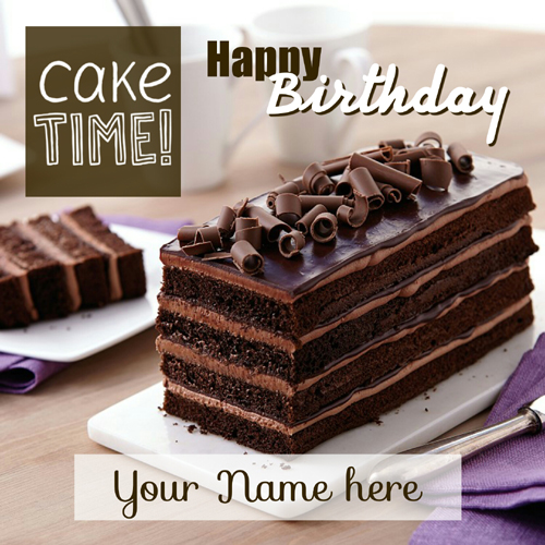 Chocolate Pastry Greeting For Birthday Wishes With Name