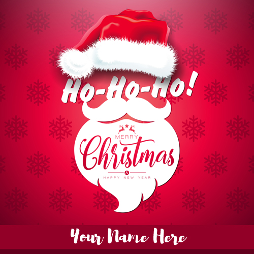 Santa Claus HO HO HO Merry Christmas Greeting With Name