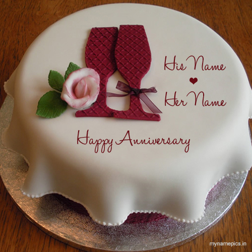 Write your name on Wedding Anniversary Cake profile pic