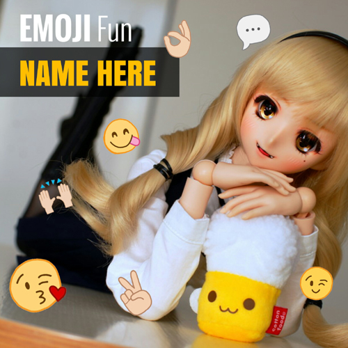 Cute Smiling Doll Whatsapp DP Picture With Your Name