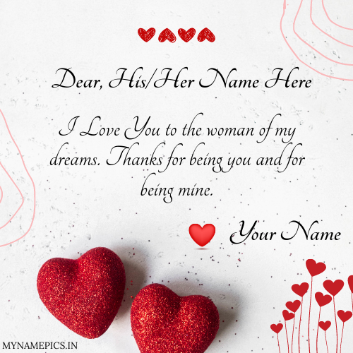 Romantic I Love You Social Media Post With Couple Name